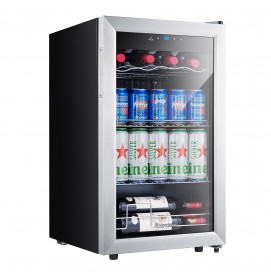 Kalamera 17.3'' W Freestanding 93 Cans (12 oz.) 2.4 Cubic Feet Beverage Cooler with Glass Door